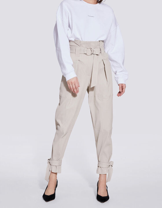 LIMEST PAPERBAG LEATHER TROUSERS